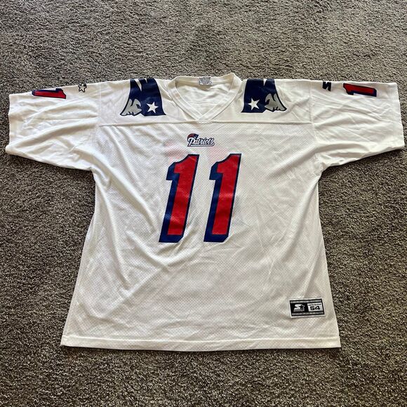 Vintage Starter New England Patriots Drew Bledsoe Jersey White Rare Mens 2XL 54